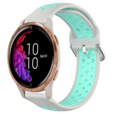 Per Garmin Venu 20mm cinturino in silicone sportivo traspirante traforato (grigio + anatra d'acqua)