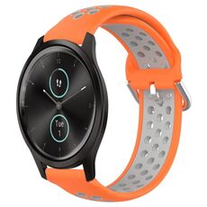 Per Garmin VivoMove Style 20mm Cinturino in silicone sportivo traforato traspirante (arancione + grigio)