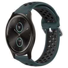 Per Garmin VivoMove Style 20mm Cinturino in silicone sportivo traforato e traspirante (verde oliva + nero)