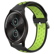 Per Garmin VivoMove Style 20mm Cinturino in silicone sportivo traforato e traspirante (nero + lime)