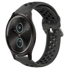 Per Garmin VivoMove Style 20mm Cinturino in silicone sportivo traforato traspirante (nero)