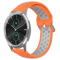 Per Garmin VivoMove Luxe 20mm Cinturino in silicone sportivo traforato traspirante (arancione + grigio)