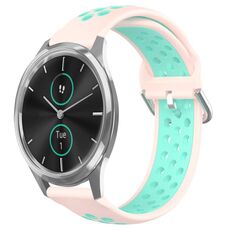 Per Garmin VivoMove Luxe 20mm Cinturino sportivo in silicone traspirante traforato (rosa + anatra d'acqua)