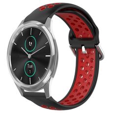 Per Garmin VivoMove Luxe 20mm Cinturino sportivo in silicone traspirante traforato (nero + rosso)