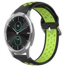 Per Garmin VivoMove Luxe 20mm Cinturino in silicone sportivo traforato traspirante (nero + lime)