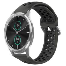 Per Garmin VivoMove Luxe 20mm Cinturino in silicone sportivo traforato traspirante (nero)