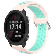 Per Garmin Forerunner 245 20mm Cinturino sportivo in silicone traspirante traforato (rosa + anatra d'acqua)