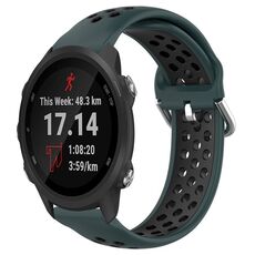 Per Garmin Forerunner 245 Cinturino sportivo in silicone traspirante traforato da 20 mm (verde oliva + nero)