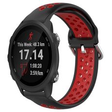 Per Garmin Forerunner 245 Music Cinturino per orologio sportivo in silicone traspirante perforato da 20 mm (nero + rosso)