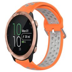 Per Garmin Forerunner 645 Cinturino sportivo in silicone traspirante traforato da 20 mm (arancione + grigio)