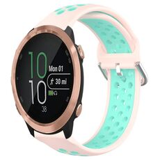 Per Garmin Forerunner 645 Cinturino sportivo in silicone traspirante traforato da 20 mm (rosa + anatra d'acqua)