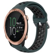 Per Garmin Forerunner 645 Cinturino sportivo in silicone traspirante traforato da 20 mm (verde oliva + nero)