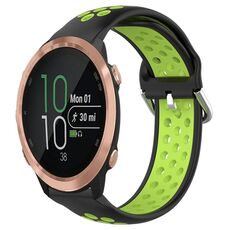 Per Garmin Forerunner 645 Music Cinturino sportivo in silicone traspirante perforato da 20 mm (nero + lime)