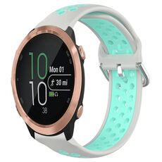 Per Garmin Forerunner 645 Music 20mm Cinturino in silicone sportivo traforato traspirante (grigio + anatra d'acqua)
