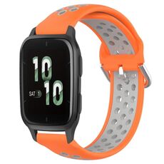 Per Garmin Forerunner Sq2 20mm Cinturino sportivo in silicone traspirante traforato (arancione + grigio)