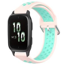 Per Garmin Forerunner Sq2 20mm Cinturino sportivo in silicone traspirante traforato (rosa + anatra d'acqua)