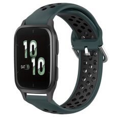 Per Garmin Forerunner Sq2 Cinturino sportivo in silicone traspirante traforato da 20 mm (verde oliva + nero)