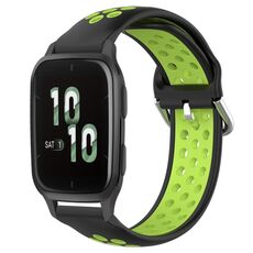 Per Garmin Forerunner Sq2 20mm Cinturino in silicone sportivo traforato traspirante (nero + lime)