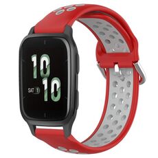 Per Garmin Forerunner Sq2 20mm Cinturino sportivo in silicone traspirante traforato (rosso + grigio)