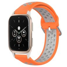 Per Garmin Forerunner Sq2 Music Cinturino sportivo in silicone traspirante perforato da 20 mm (arancione + grigio)