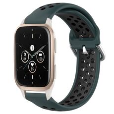 Per Garmin Forerunner Sq2 Music 20mm Cinturino in silicone sportivo traforato e traspirante (verde oliva + nero)
