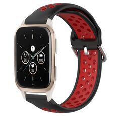 Per Garmin Forerunner Sq2 Music 20mm Cinturino in silicone sportivo traforato traspirante (nero + rosso)