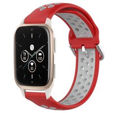Per Garmin Forerunner Sq2 Music Cinturino sportivo in silicone traspirante perforato da 20 mm (rosso + grigio)