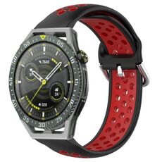 Per Huawei Watch GT3 SE 22mm Cinturino in silicone sportivo traforato traspirante (nero + rosso)