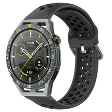 Per Huawei Watch GT3 SE 22mm Cinturino in silicone sportivo traforato traspirante (nero)