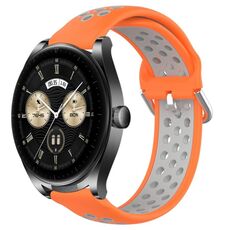 Per Huawei Watch Buds 22mm Cinturino in silicone sportivo traforato traspirante (arancione + grigio)