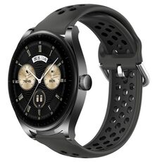 Per Huawei Watch Buds 22mm Cinturino in silicone sportivo traforato traspirante (nero)