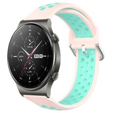 Per Huawei GT2 Pro 22mm Cinturino in silicone sportivo traspirante traforato (rosa + anatra d'acqua)