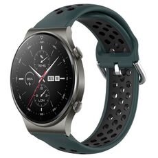 Per Huawei GT2 Pro 22mm Cinturino in silicone sportivo traforato e traspirante (verde oliva + nero)