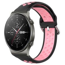 Per Huawei GT2 Pro 22mm Cinturino in silicone sportivo traspirante traforato (nero + rosa)