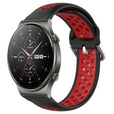 Per Huawei GT2 Pro 22mm Cinturino sportivo in silicone traspirante traforato (nero + rosso)
