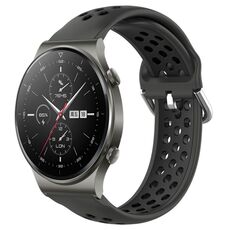 Per Huawei GT2 Pro 22mm Cinturino sportivo in silicone traspirante traforato (nero)