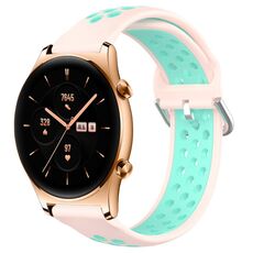 For Honor Watch GS 3 22mm Cinturino in silicone sportivo traforato traspirante (rosa + anatra d'acqua)