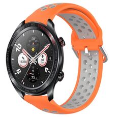 For Honor Watch Dream 22mm Cinturino in silicone sportivo traforato e traspirante (arancione + grigio)