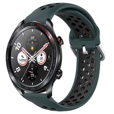 For Honor Watch Dream 22mm Cinturino in silicone sportivo traforato e traspirante (verde oliva + nero)