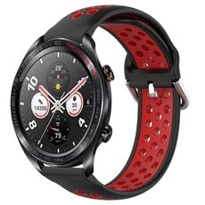 For Honor Watch Dream 22mm Cinturino in silicone sportivo traforato e traspirante (nero + rosso)