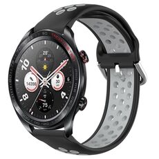 For Honor Watch Dream 22mm Cinturino in silicone sportivo traforato e traspirante (nero + grigio)