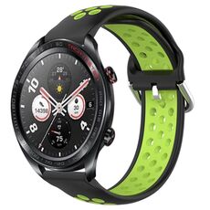 For Honor Watch Dream 22mm Cinturino in silicone sportivo traforato e traspirante (nero + lime)