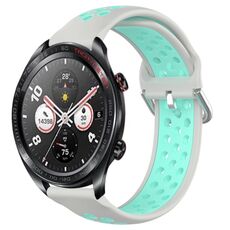 For Honor Watch Dream 22mm Cinturino in silicone sportivo traforato e traspirante (grigio + anatra d'acqua)