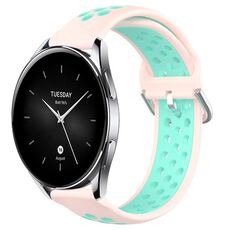 Per Xiaomi Watch S2 42mm 22mm Cinturino sportivo in silicone traspirante traforato (rosa + anatra d'acqua)