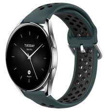Per Xiaomi Watch S2 42mm 22mm Cinturino sportivo in silicone traspirante traforato (verde oliva + nero)