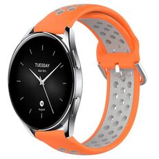 Per Xiaomi Watch S2 46mm 22mm Cinturino sportivo in silicone traspirante traforato (arancione + grigio)