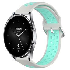 Per Xiaomi Watch S2 46mm 22mm Cinturino in silicone sportivo traspirante traforato (grigio + anatra d'acqua)