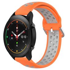 Per Xiaomi MI Watch S1 Pro 22mm Cinturino sportivo in silicone traspirante traforato (arancione + grigio)