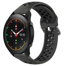 Per Xiaomi MI Watch S1 Pro 22mm Cinturino in silicone sportivo traforato traspirante (nero)