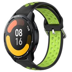 Per Xiaomi Watch S1 Active 22mm Cinturino in silicone sportivo traforato traspirante (nero + lime)